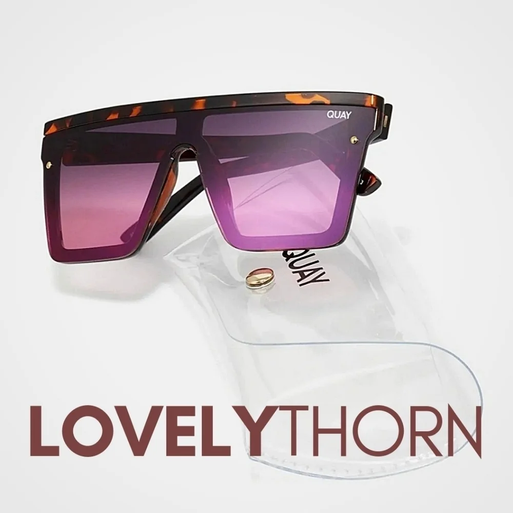 QUAY // ltd ed ashley graham collab tortoise frame black pink mirrored shields - Picture 14 of 16